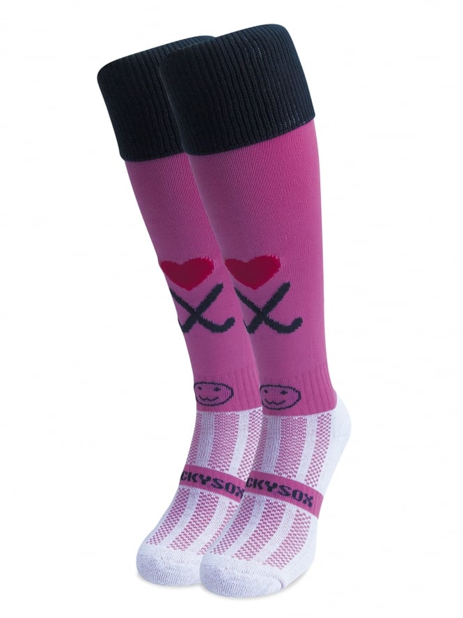 WackySox Hockey Addict Pink Hockey Sports Sock-0
