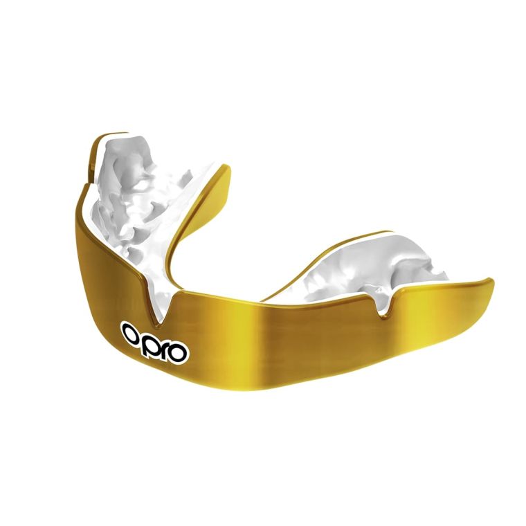 Opro Senior Custom Fit Gumshield- Gold/White