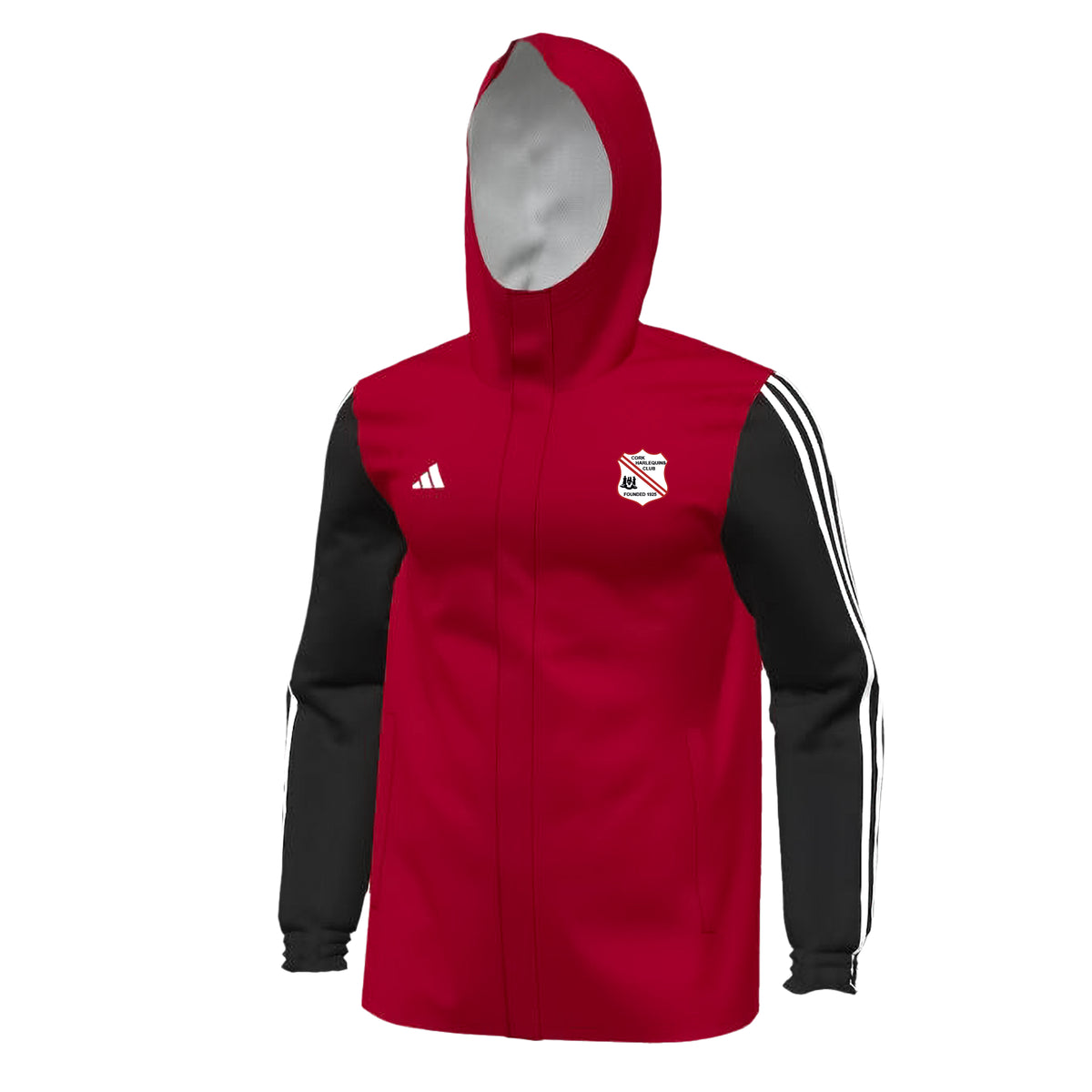 Harlequins Adidas Junior Rain Jacket Red/blk