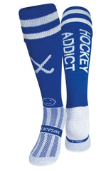 WackySox Hockey Addict Blue Hockey Sock