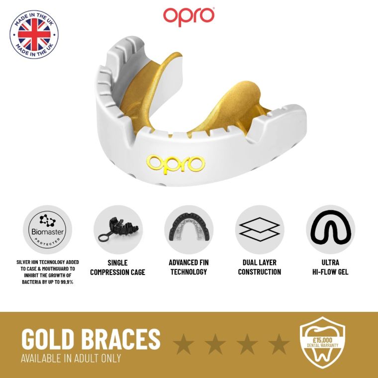 Opro Senior Gold Braces Gumshield- Blue